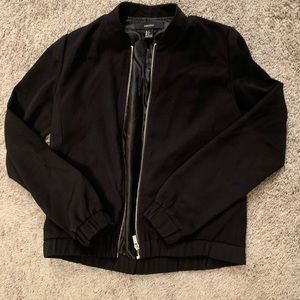 Black bomber coat
